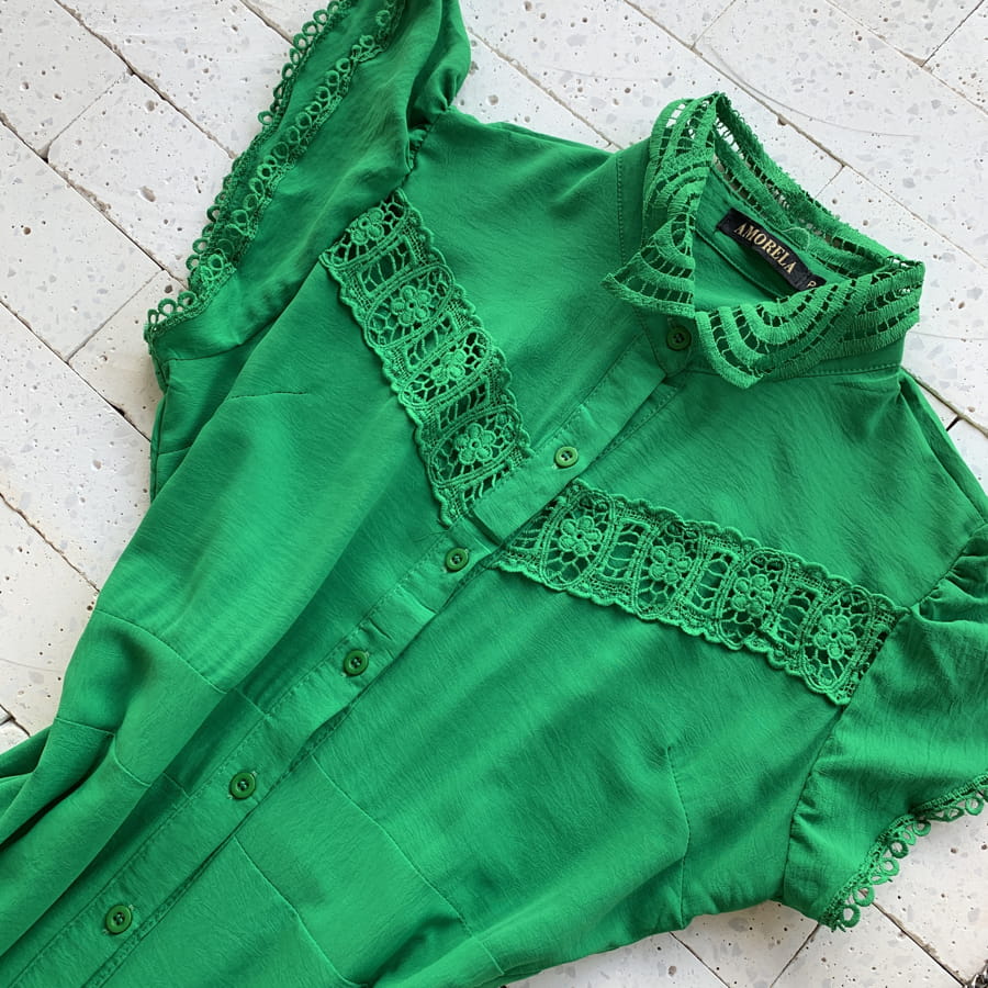 Vestido Longuete Detalhe Gripier Sem Decote Verde Dondoca Moda Feminina