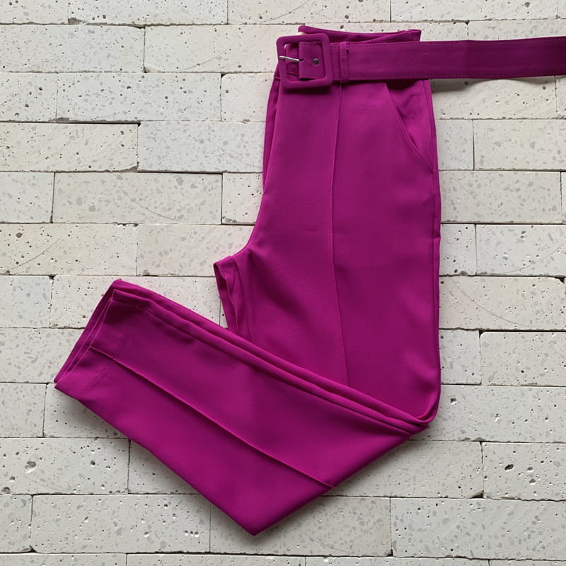 Cal A Alfaiataria Vinco E Cinto Encapado Magenta Dondoca Moda Feminina