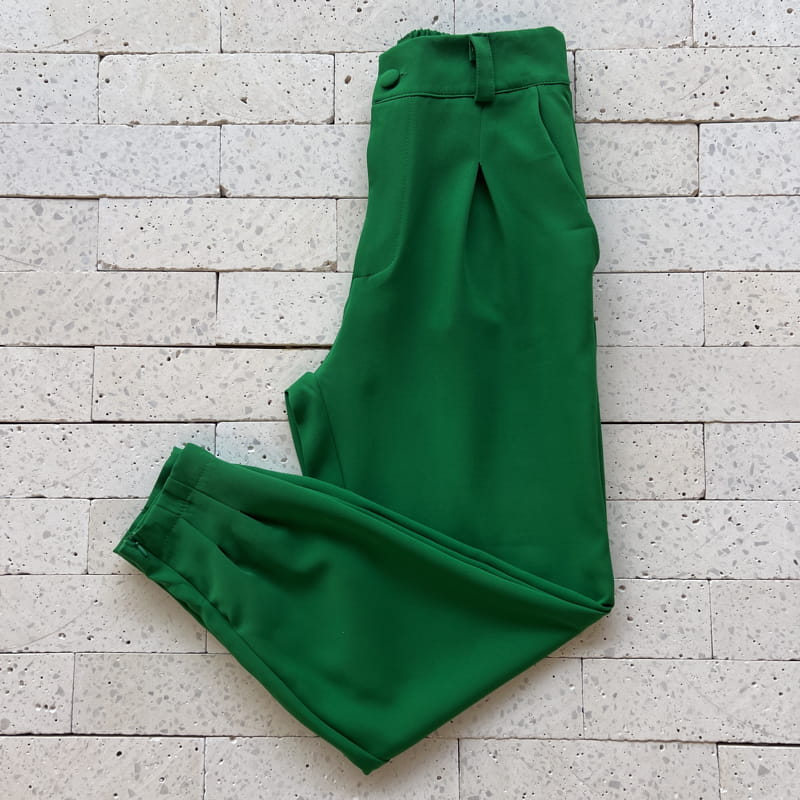 CALÇA CLOCHARD ALFAIATARIA CENOURA PREMIUM VERDE Dondoca Moda Feminina