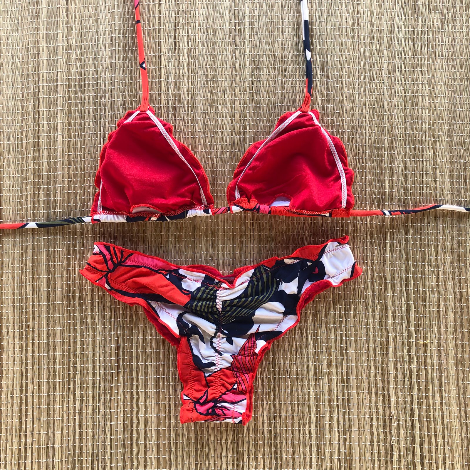 Biquini Ripple Estampado Vermelho Dondoca Moda Feminina Dondoca Moda