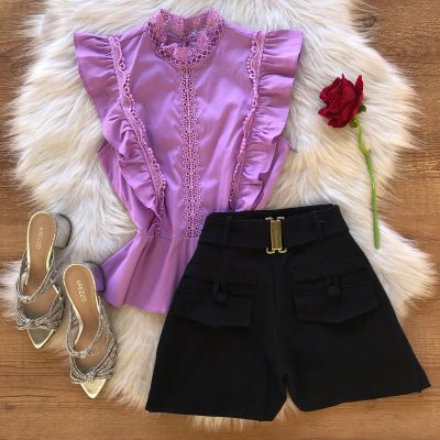 Blusa peplum best sale com short jeans