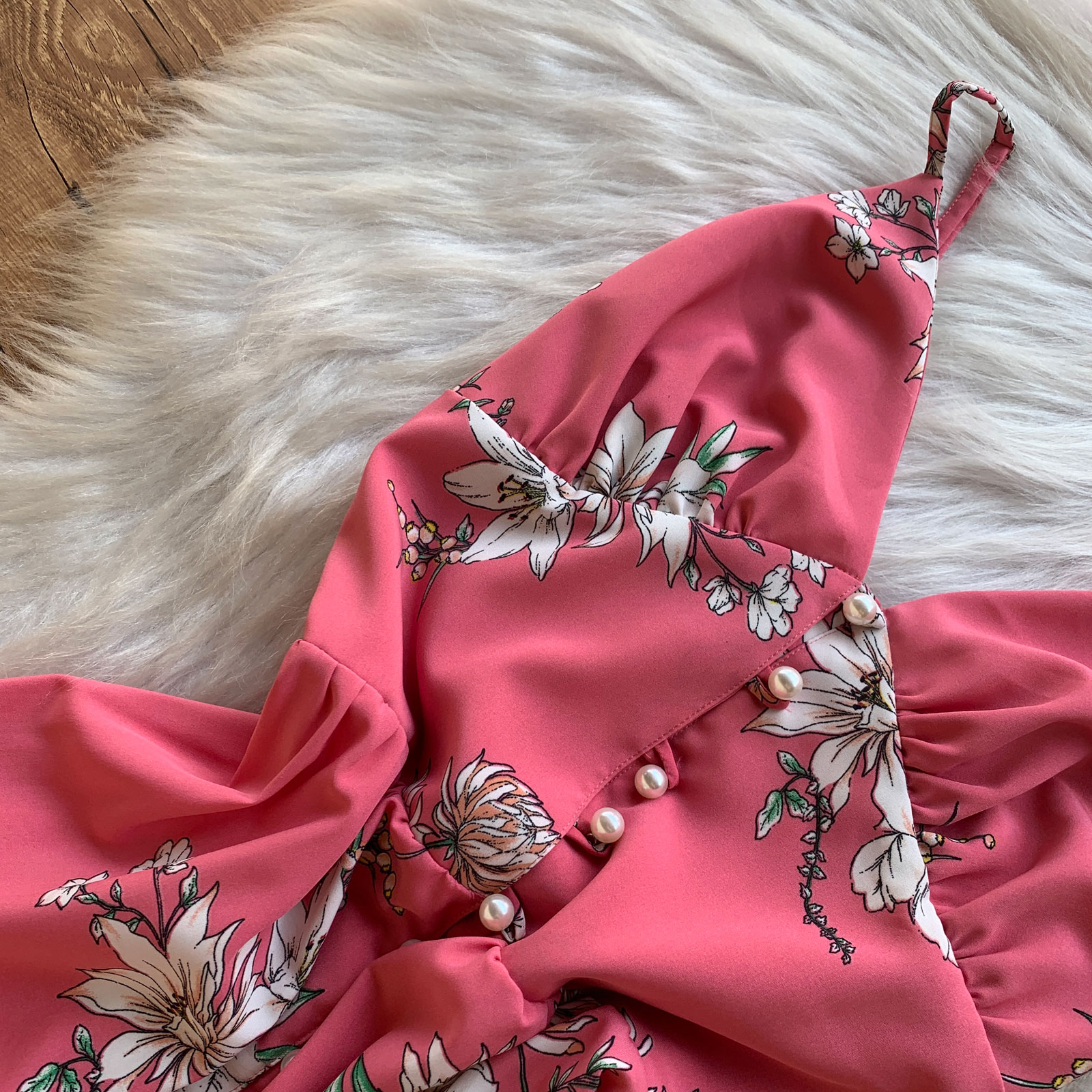 Conjunto de cardigã oco com cordões feminino, roupas kawaii doce, rosa,  flores, laço, botões de pérola