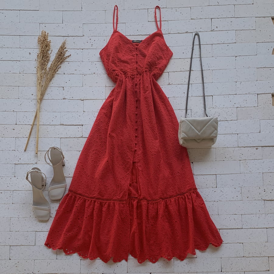 Vestido Feminino Longo de Alcinha em Laise