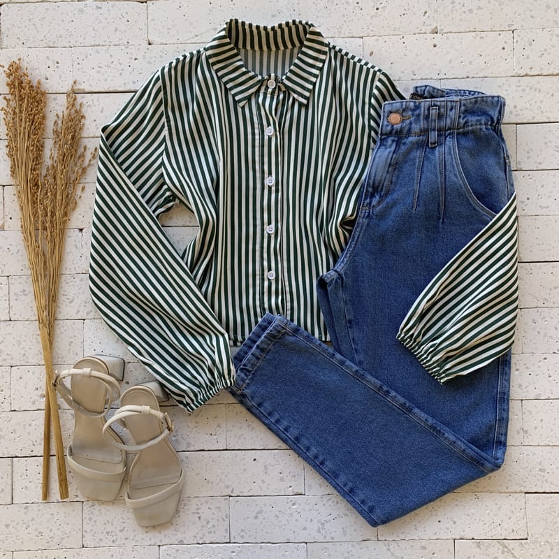 CAMISA SOLTINHO LISTRADO VERDE