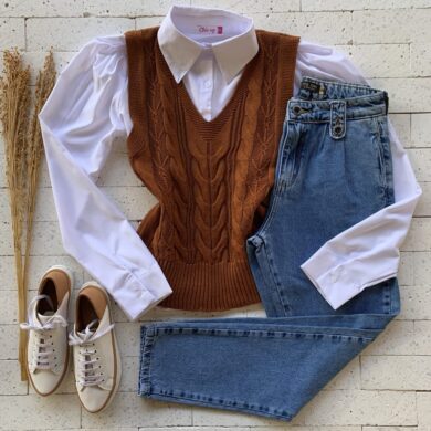 Knitted Tank Top  Roupas moda inverno, Roupas colete, Moda de roupas de  outono